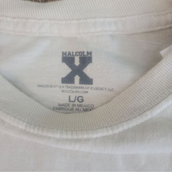 Malcom X 1925 - 1965 Shirt Mens Large  Beige Short Sleeve Graphic Black History - Picture 2 of 12